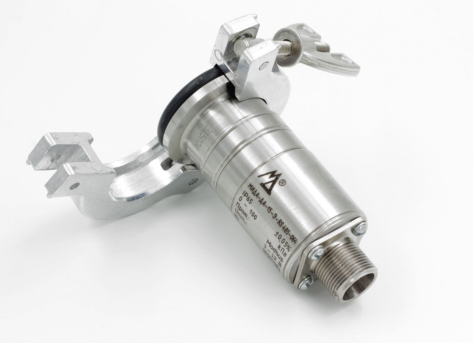 MIDA-SA-15-S pressure transducer with a clamp for connection to a vacuum system.